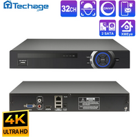 Techage H.265 Ultra HD 4K 8MP 36CH IP NVR Smart AI Support Face/Human/Motion Detection E-mail Alert Support Onvif Protocol P2P
