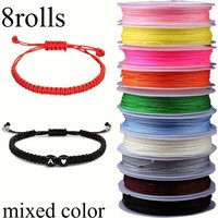 8rolls Rope Set - Chinese knot thread used in jewelry making, for stringing beads on bracelets, necklaces, and anklets.