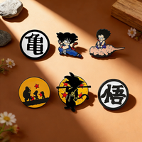 Son Goku Dragon Ball Anime Brooch Enamel Pin - round Cloud Design Metal Badge for Backpacks And Clothing Jewelry Accessory Gift