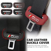 For Fiat Car Seat Belt Buckle Plug Leather Protective Cover Abarth 500 500C 500S 500X FR Punto Stilo Ducato