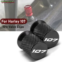 For Harley Touring Road King Electra Glide Street Glide Softail Fat Boy 107 Motorcycle CNC Tire Valve Stem Caps Cover Plugs
