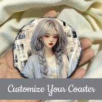 Custom Cup Coasters 4inch Round Waterproof Personalized Slate Stone Mat Pads Customized Drink Coasters Crafts Decoration Gifts