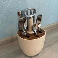 Stainless Steel Cream Cutlery Rack for Smeg Knife Fork Spoon Rack Retro Home Kitchen Storage