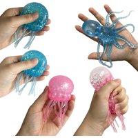 Toy Gift New octopus Fuzz Ball Jellyfish Squishy octopus stress ball Soft Stress Relief Toy Cute Relaxing Squeeze Sensory Toy
