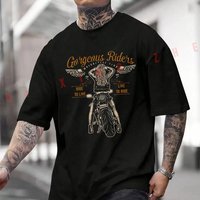 Motorcycle Riders Design T-shirt Moto Summer Cotton Short Sleeved Tee Casual Breathable Unisex Tops
