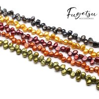 1string 6-9mm Baroque Natural Freshwater Pearl Dyed Beads Charms for DIY Women Men Necklace Jewelry Making Accessories Gifts