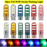 10x T10 W5W Strobe Light Canbus 5630 6smd LED Bulb For Car Side Clearance Lamp Width Light Stroboscopic Clearance Indicator 12V