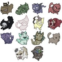 Deltarune Cat Acrylic Keychain Set - Creepy Cute Goth Style Spamton Tenna Jevil Cat Pendant, Backpack Bag Charm