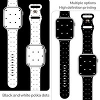 Black White Polka Dots Printed Straps for Apple Watch 11 10 9 Band Replaceable Bracelet for iWatch 46mm 42mm 41mm 40mm Watchband