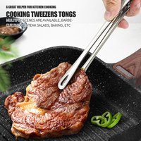 Stainless Steel Kitchen Tweezers Tongs for Cooking Precision Serrated Tip Utensils for Grilling Plating Serving Food Pasta Salad