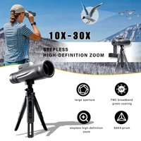 10-30x50 Monocular Telescope with Tripod Large Aperture BAK4 Prism Portable Telescope for Bird Concert Watching Outdoor Travel