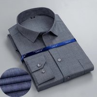 Men's 100% Cotton Shirt Wrinkle-Free Long Sleeve Business Professional Big Size S-8XL Plus Size Formal Office Easy Care Shirts
