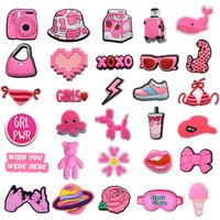 Sales 1Pcs New Arrivals Cute Pink Shoe Charms Pin for Crocs Accessories Shoe Decoration Girls Women Christmas Party Gifts