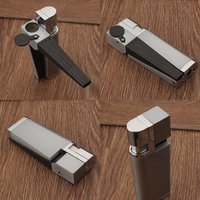 High-end Portable Pipe Lighter Built-in Pipe Stand Refillable Butane Window Lighter with Angled Soft Flame Gas Lighter(No Gas)