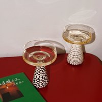 Handmade Natural Conch Shell Glass Cup, Creative Multifunctional Juice Wine Dessert Goblet, Unique Gift for Home Bar Party Decor