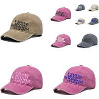 Multicolor Vintage Washed Baseball Cap I Hate Good Looking Man Slogan Embroidery Adjustable Back Strap Street Fashion Hat260601B