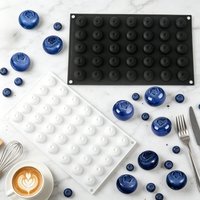 Blueberry Design Fruit Mousse Cake Mould 1 or 6 or 35-Cell Silicone Chocolate Mold Kitchen Food Grade Dessert Baking Tools
