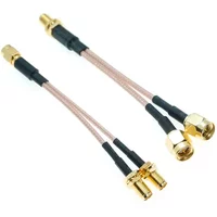 SMA Male to 2X SMA Male Female Jack Plug Crimp Connector Y type Splitter Combiner jumper RF Coax Coaxial cable pigtail RG316