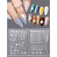 2pcs Retro Sweater Flower Silicone Mold Nail Art Charms 3D Acrylic Mold Templates Nails Mold Decoration