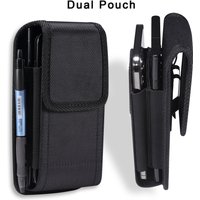 Nylon Waterproof Dual Pouch Two Phone Belt Clip Case Holster For Oppo Reno 14 13 12 F A3 A5 Pro 5G A60 A79 A98 A78 Men Waist Bag