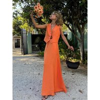 Bronladies Womem's Chic Vest Skirt Suit 2-Piece Set Summer New Female Sleeveless Top Fashionable Office Ladies Loose Outfits