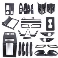 For Mitsubishi Outlander 2022 2023 2024 ABS Carbon Fiber Center Console Decoration Inner Door Handle Bowl Cover Trim Accessories