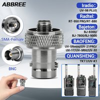 ABBREE SMA-Female to BNC Connector Adapter Antenna Adapters for Walkie Talkie Long Range Communication For UV-5R Mini Ham Radio