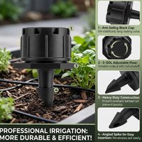 50-200PCS Adjustable 8-Hole Drip Irrigation Emitters Drippers for 4/7mm Tubing Garden Drip System Parts (Black) Emitters