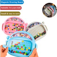 1 PCS Children's Magnetic Doodle Board with Pen & Beads Drawing Toy for 3-8 Years Kids Educational Boy Girl Montessori Gift
