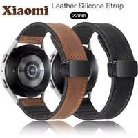 22mm Leather Watch Strap For Xiaomi Watch 2 Pro S3 S1 Active Magnetic Watch Band For Mi Watch Color 2 S2 S4 Wristbands Women Men