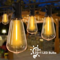 ST38 Garland Light String Outdoor Waterproof Shatterproof LED Bulbs 2200k Fairy Decor Lights for Wedding Spring Festival Garden