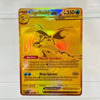 Pokemon English Gold Mega Greninja ex 120/086 DIY Holographic Foil Card, Perfect Condition Premium Anime Collection Card