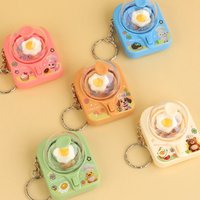 Creative Fun Fried Egg Machine Keychain Cartoon Mini Egg Flipper Stress Relief Pass The Time Clicker Toys Pendant