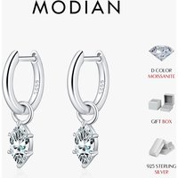 MODIAN 1CT Marquise Cut Moissanite 925 Sterling Sliver Charming Lab Diamond Swing Hoop Earrings For Women Dating Fine Jewelry