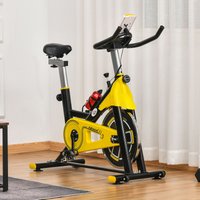 HOMCOM Stationary Exercise Bike w/ 6kg Flywheel, LCD Monitor, Adjustable Resistance, Pad & Bottle Holder, for Indoors, Gyms