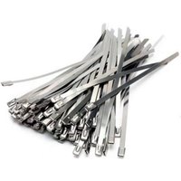 10/20pcs Stainless Steel Metal Cable Ties Tie Zip Wrap Exhaust Heat Straps Induction Pipe 4.6mm Width 100-700mm 304 Material