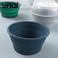 Yaqi blaue Farbe faltbare Silikon-Rasierschale für unterwegs
