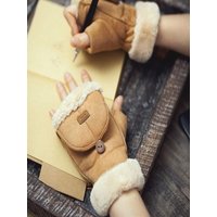 AliExpress Thicken Women Warm Fingerless Gloves Fashion Girls Winter Touch Screen Flip Mittens Soft Cycling Short Half Finger Feamle Gloves