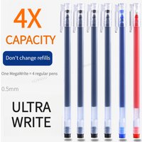 12 PCS Large capacity 0.5mm Gel pens no refill Stationery Smooth writing Fast dry ballpoint pen for school&office Supplies
