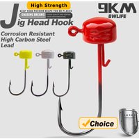 9KM 5Pcs Ned Jig Head Hook Weedless Shroom-Shaped Weight Head for Crappie Bass Fishing Lure Freshwater