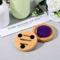 Bottom Anti Slip Design Soap Dish Natural Wooden Round Soap Holders for Shower Soap Trays with Drain Holes Bathroom Accessories