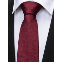 Exquisite Rust Red Silk Ties For Men Designer Pasiley High Quality Handkerchief Cufflinks Set Wedding Party Business Barry.Wang