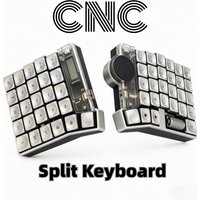 Cirque Touchpad Split Keyboard Mix Custom CNC Aluminum Case Low Profile Roller Choc V1/MX Switch HotSwap Bluetooth Game Keyboard