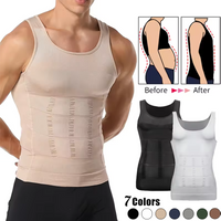Men Compression Vest Sleeveless Shapewear Solid Slimming Body Shaper Shirt Gym Workout Corset Tummy Control Abs Abdomen Tank Top image 4