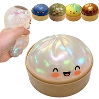 Cute Stretchy Crystal Steamer Steamed Bun Squishy Dumpling Toy Low Rebound Pressure Relief Ball Sensory Fidget Home Office Gift