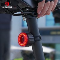 X-TIGER LED Charging Cycling Taillight Smart Brake Tail Light Automatic Sensing Start-Stop Bicycle Taillight Bike Warning Light