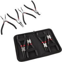 Circlip Plier Set 7" Long Nose Plier Inner/Outer Straight/Bent Snap Ring Retaining Remover Tool