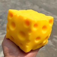 Jumbo Cube Cheese Squeeze Toy Simulation Giant Large Cheese Fidget Toy Slow Rebound Shapeable Venting Ball for Adult Gifts