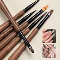 Walnut Sandalwood Rod Manicure Pen Gourd Pen Pull Line Painting Flower Hook Line Painting Gradient Smudge Light Therapy Brush