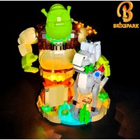 BRIXSPARK LED Light Kit for Lego 72423, USB DIY Light Set For Shrek Donkey & Puss in Boots Building Blocks, No Bricks Included